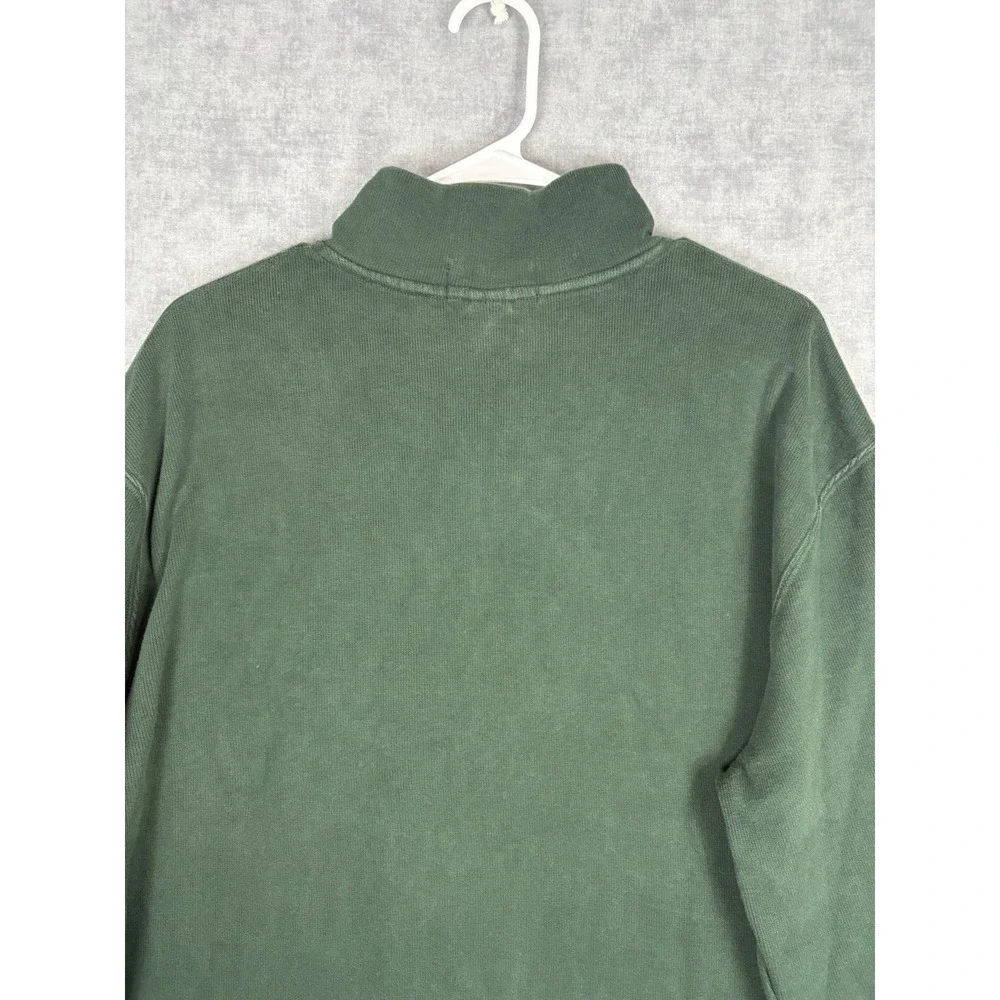 Polo Ralph Lauren Quarter Zip Sweater Men's XL Green 100% Cotton Purple Pony